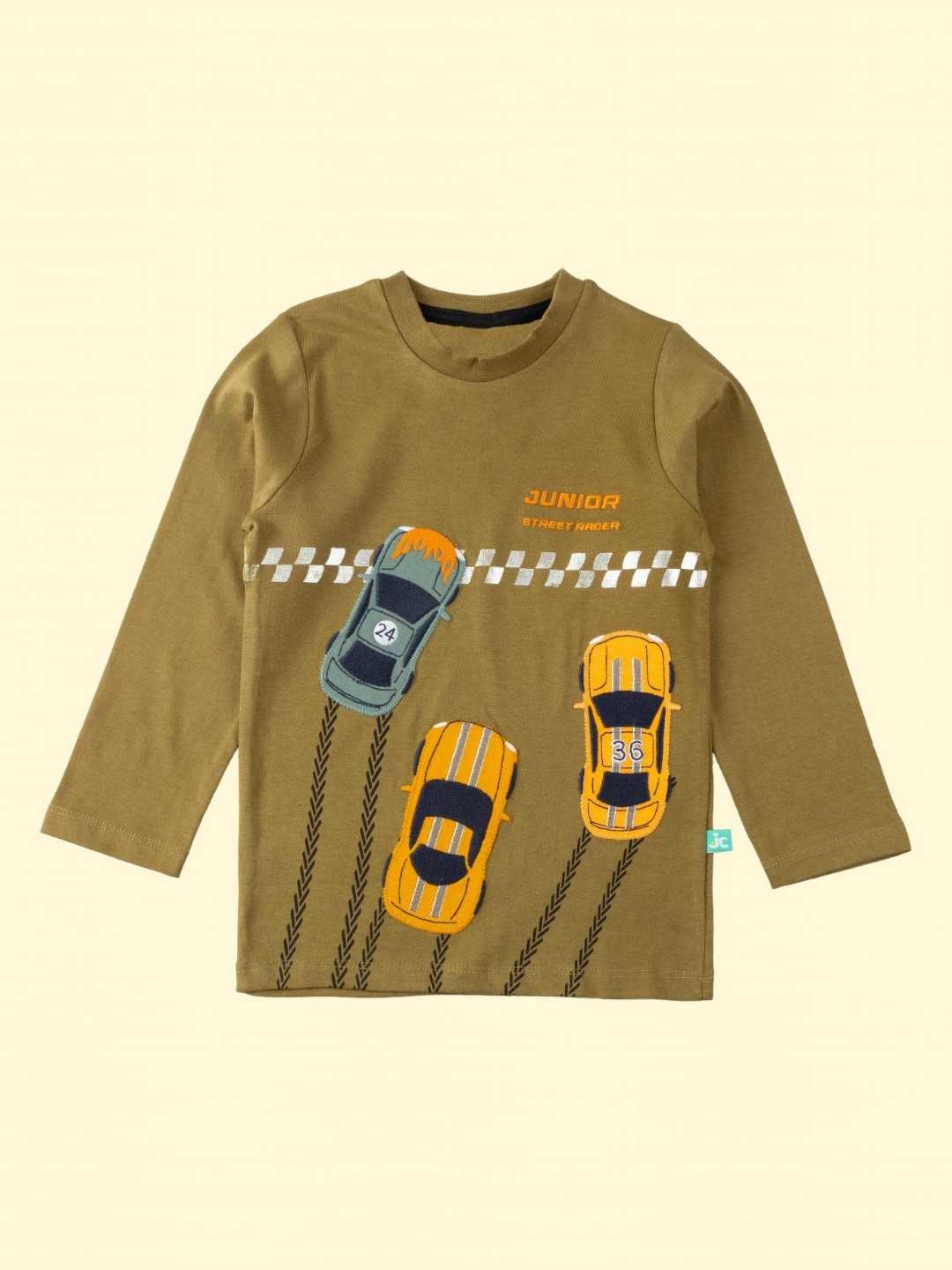 

BAESD Boys Printed Applique T-shirt, Olive