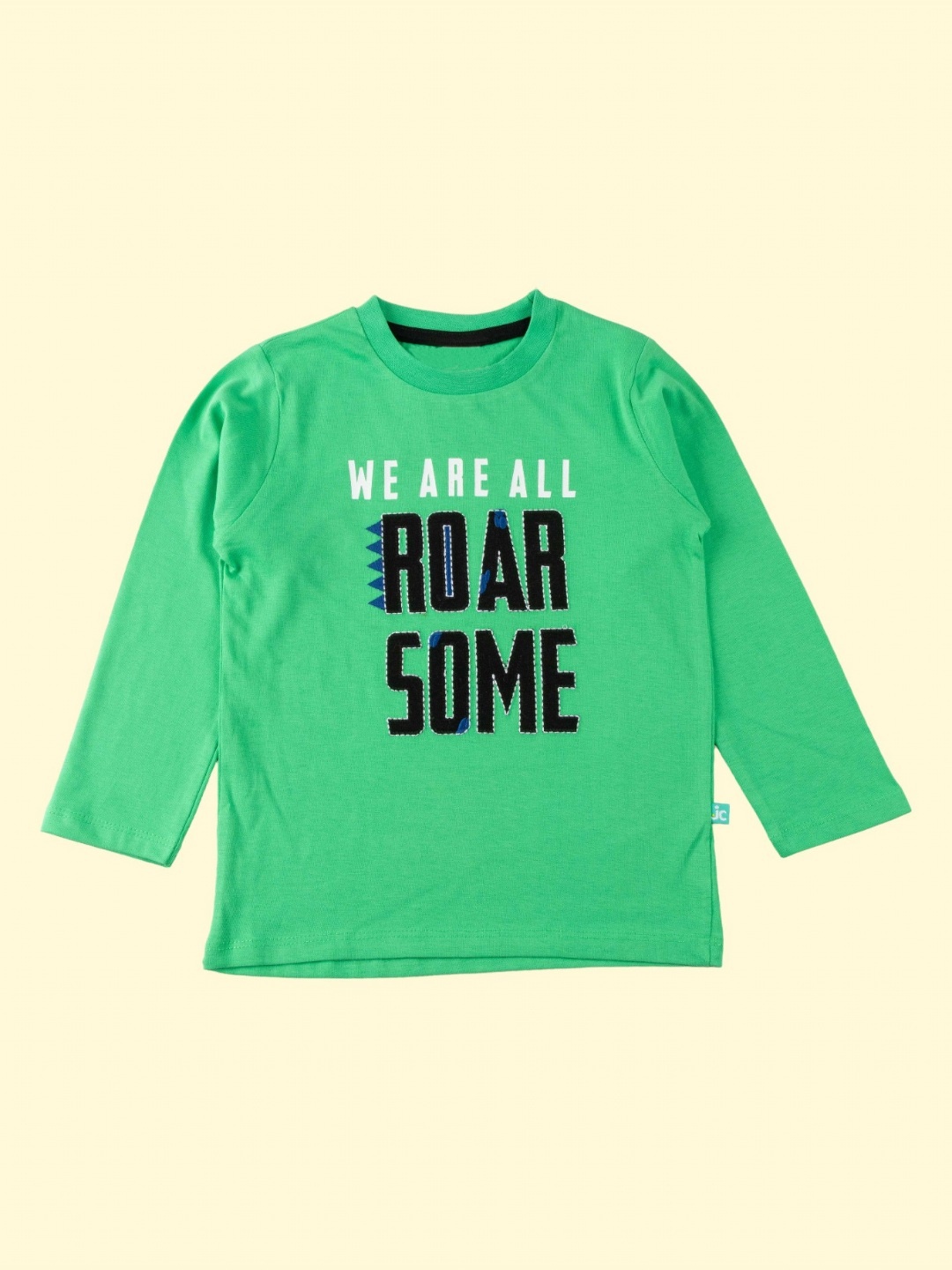 

BAESD Boys Typography Printed Applique T-shirt, Green