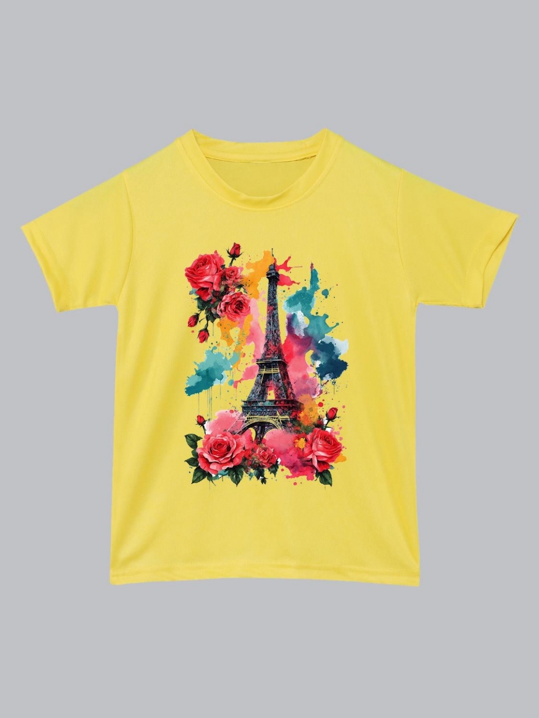 

BAESD Unisex Kids Floral Printed Round Neck T-Shirt, Yellow