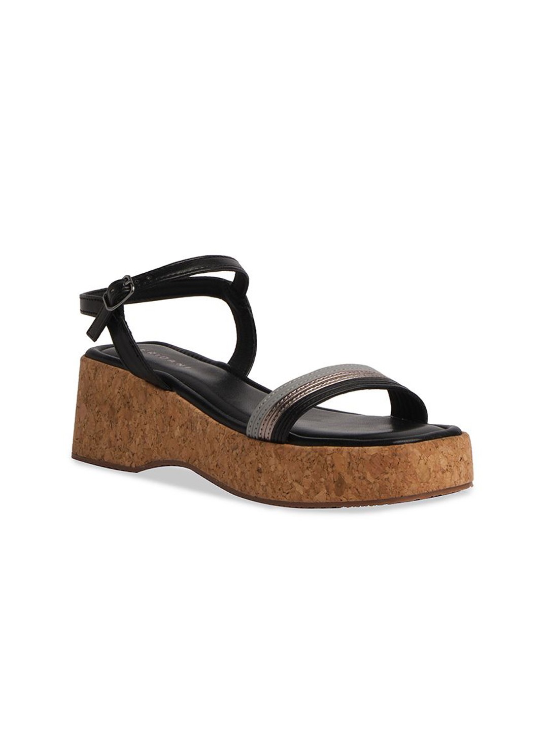 

ERIDANI Havana Ankle Strap Sandals, Black