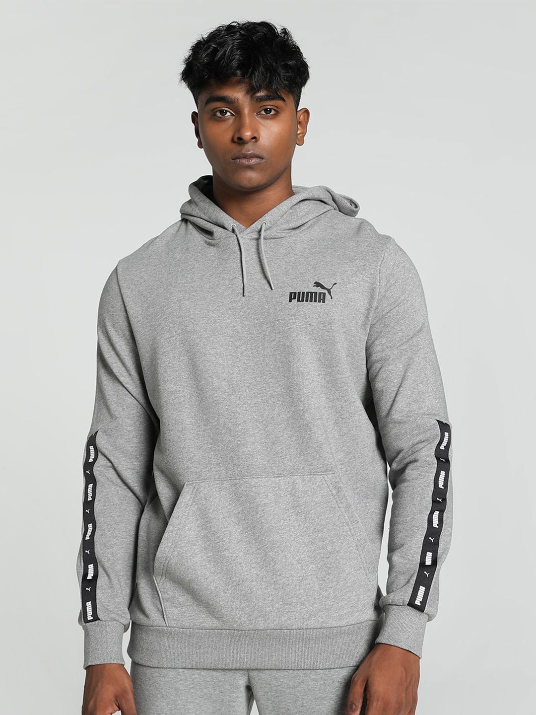 

Puma Men Ess+ Tape Printed Hoodie, Grey