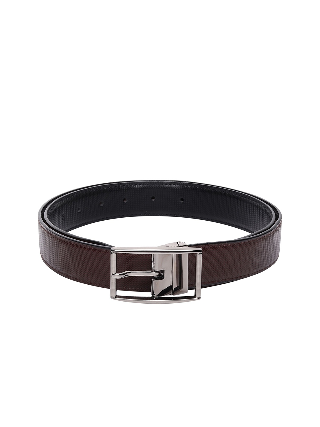 

WINSOME DEAL Men Tang Closure Textured Formal Belt, Brown