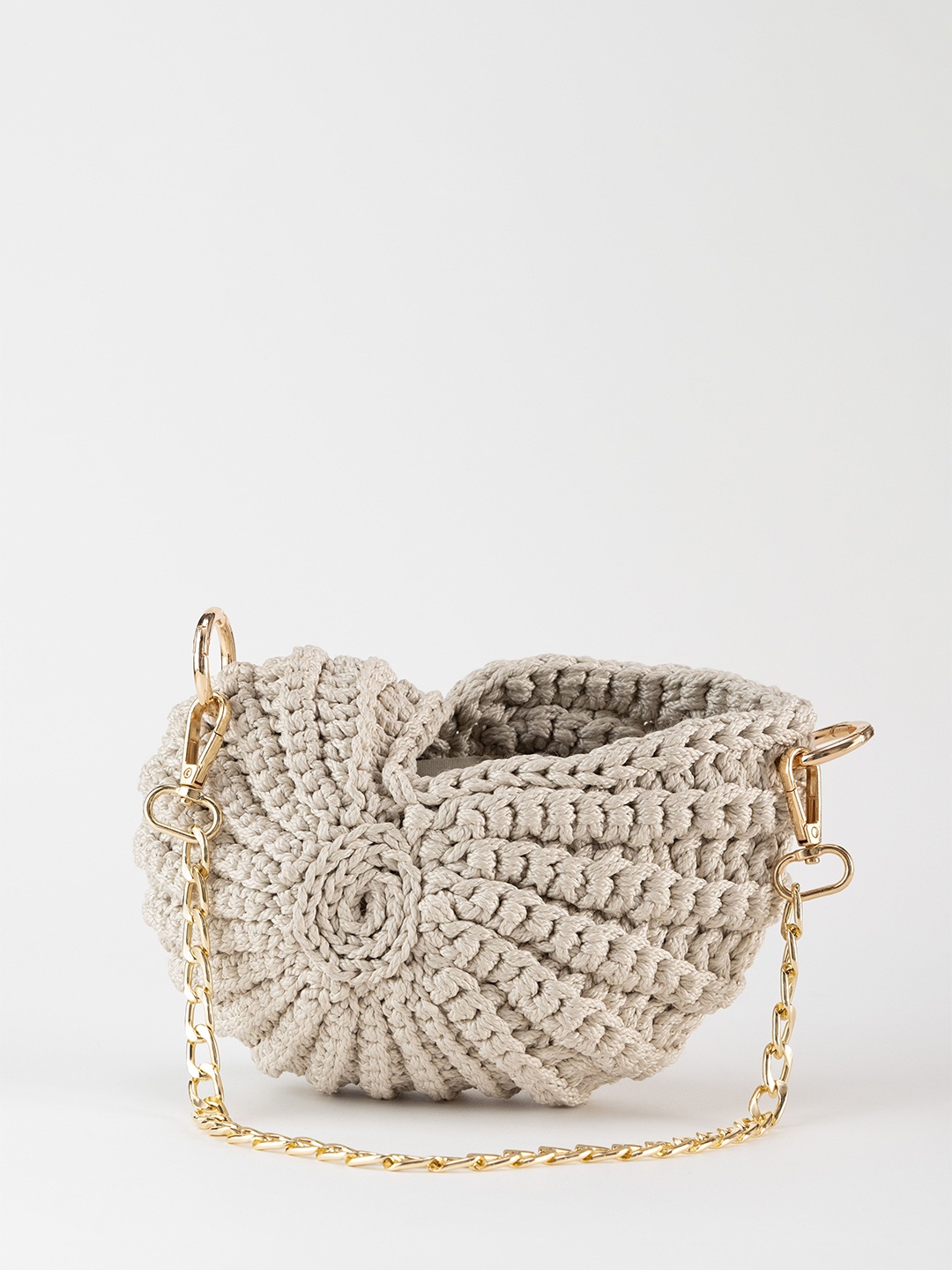 

Terra Living Solid Half Moon Sling Bag, Beige