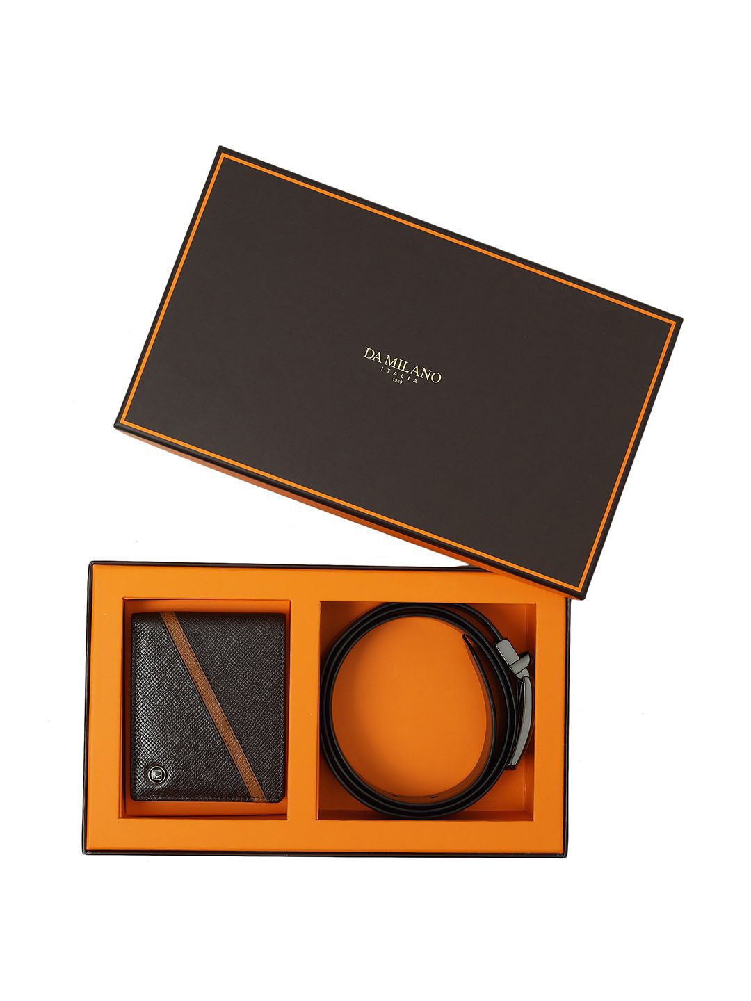 

Da Milano Men Accessory Gift Set of Wallet and Belt, Brown