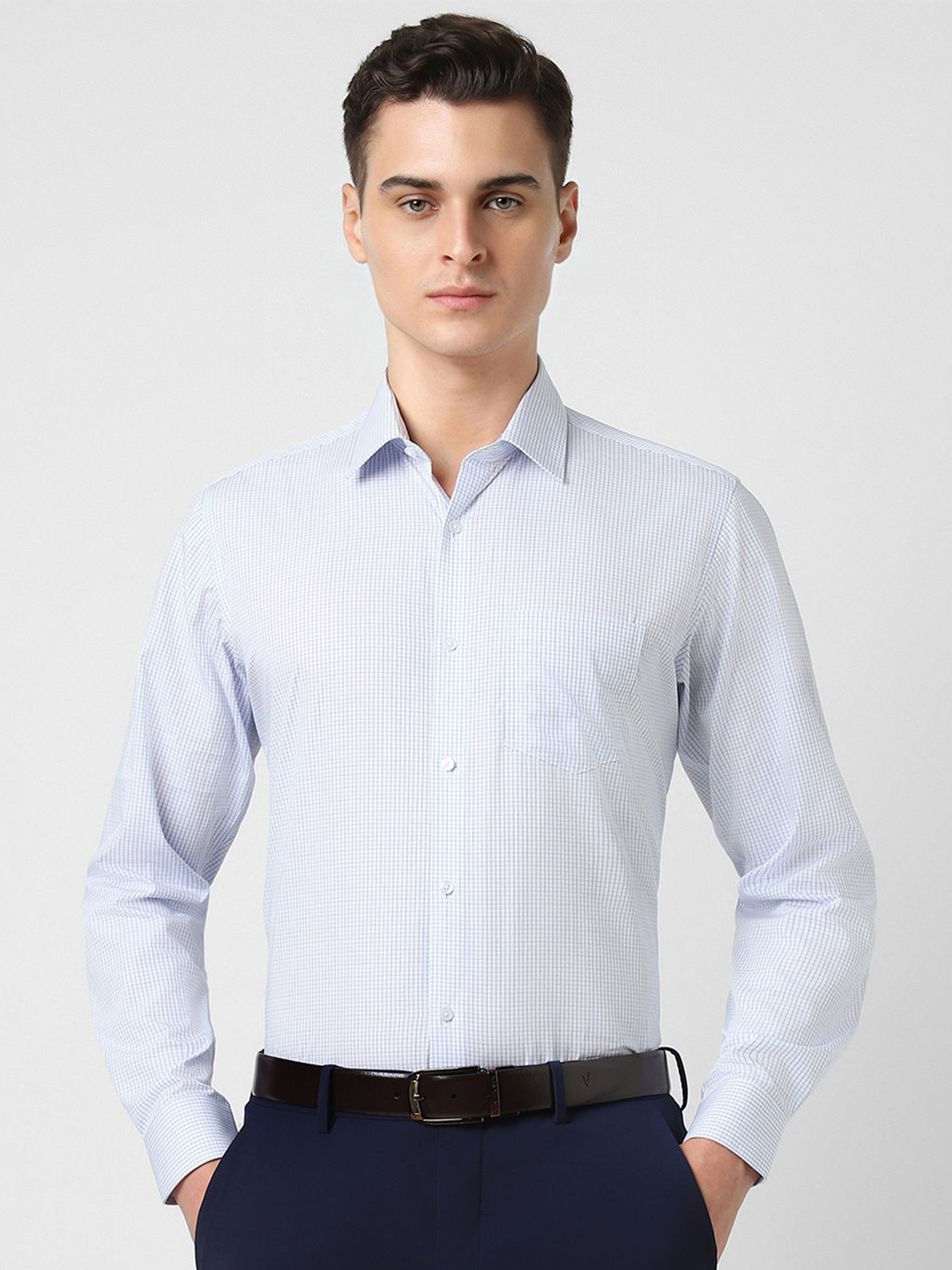 

Van Heusen Men Spread Collar Solid Cotton Formal Shirt, White