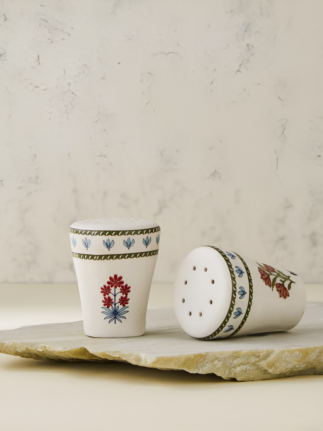 

Fabindia Ramya 2Pcs White & Red Printed Ceramic Salt & Pepper Shakers