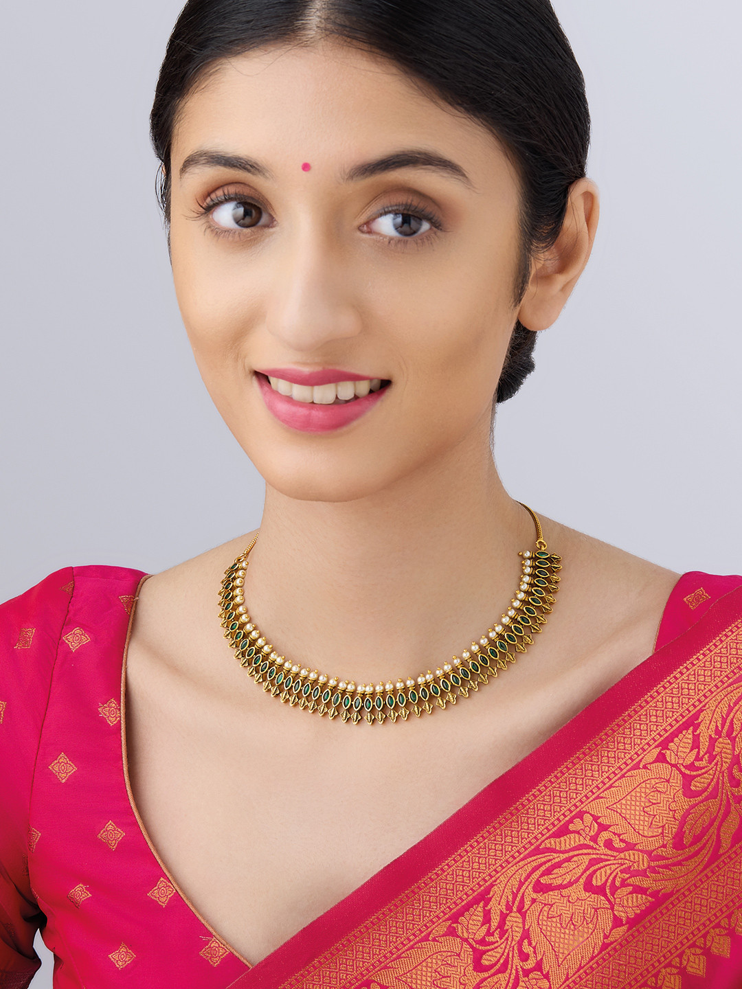

Kushal's Fashion Jewellery Gold-Plated Antique Necklace
