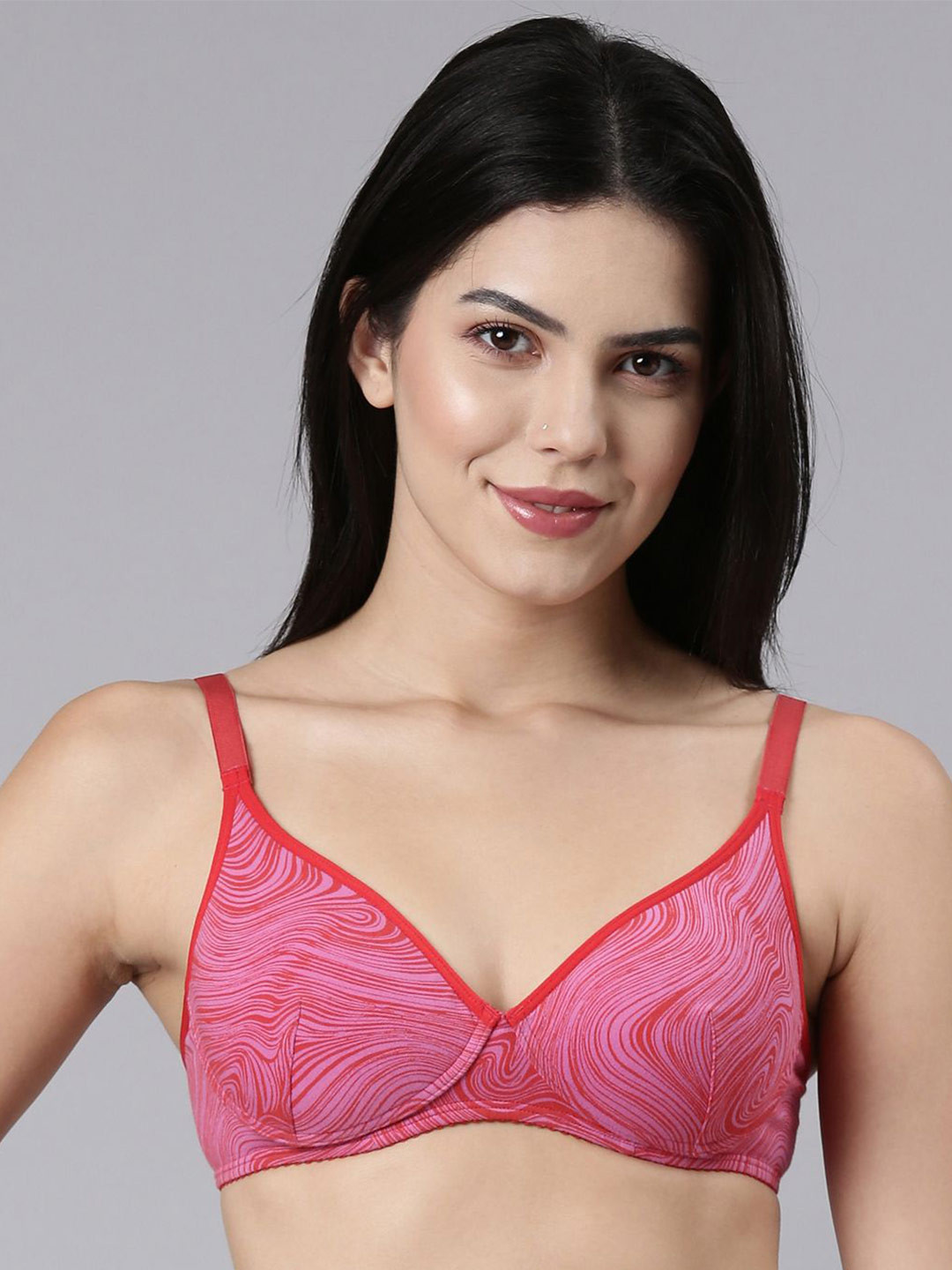 

Enamor Perfect Coverage Supima Cotton T-Shirt Bra A039, Red
