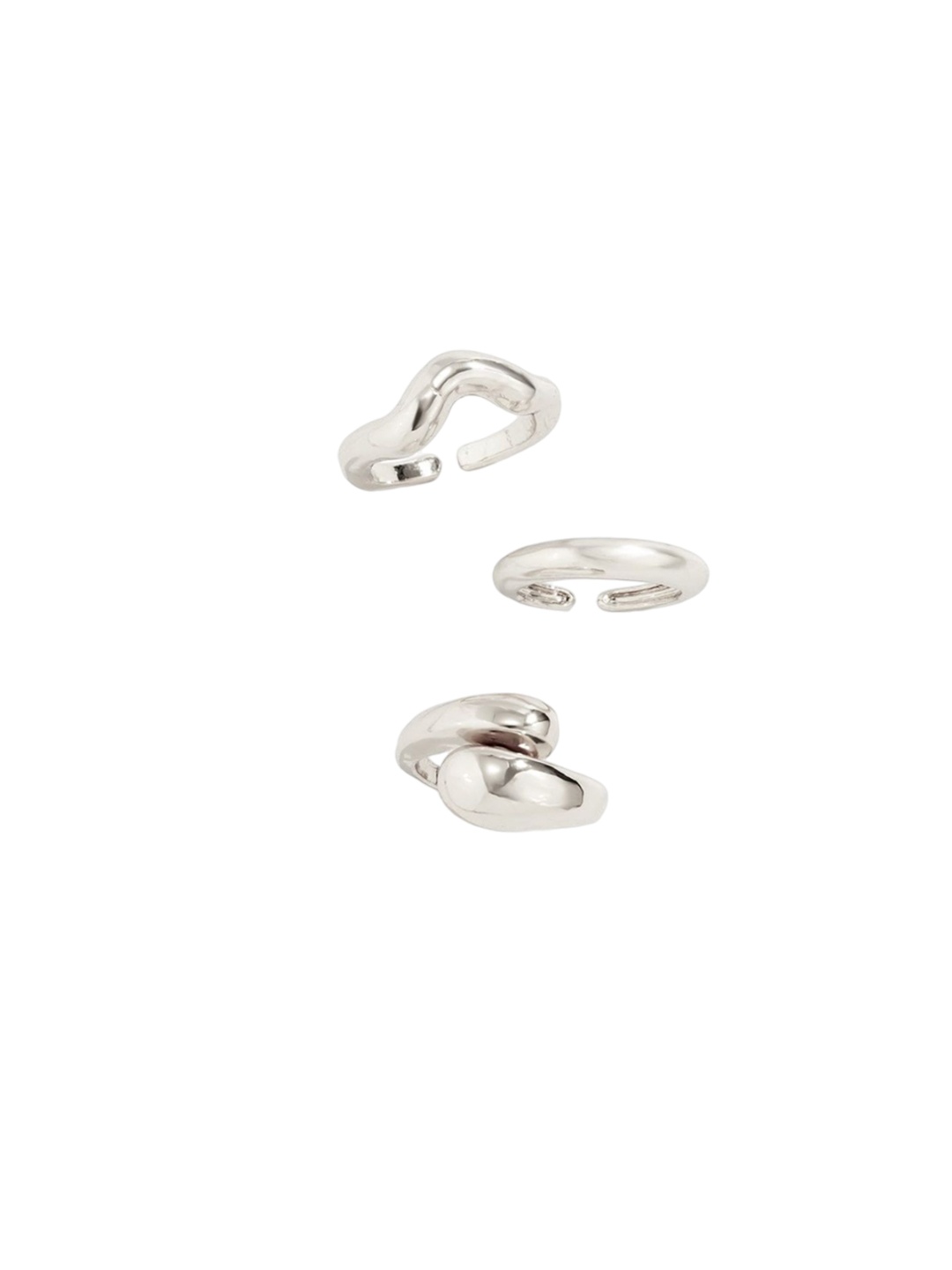 

Jewels Galaxy Set Of 3 Silver Plated Finger Ring