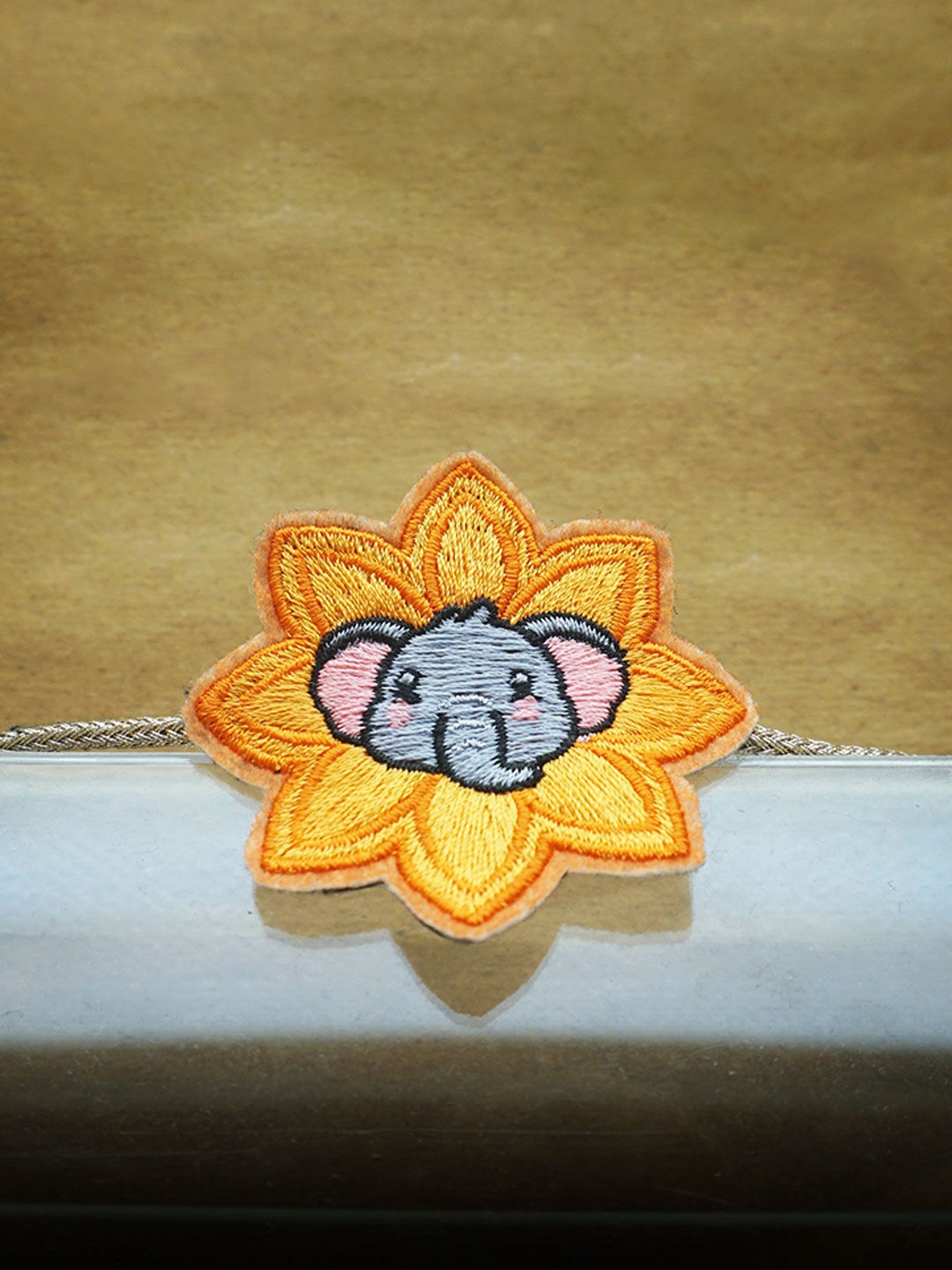 

KOLOROBIA Kids Adorable Embroidered Rakhi, Yellow