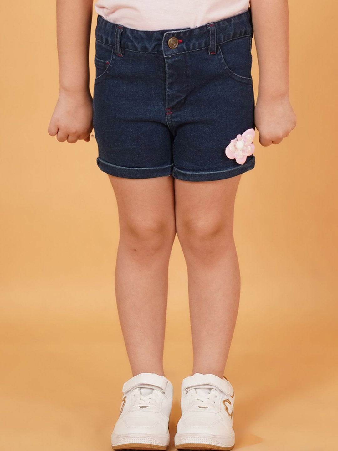 

Creative Kids Girls Solid Denim Shorts, Blue