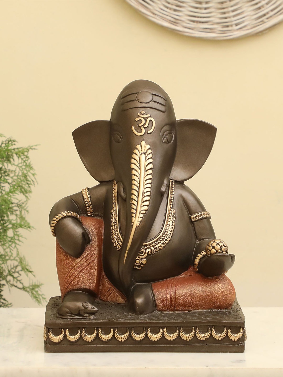 

vedas Mystic Indiana Black & Tan S-Nandana Ganesha Religious Idol Showpiece