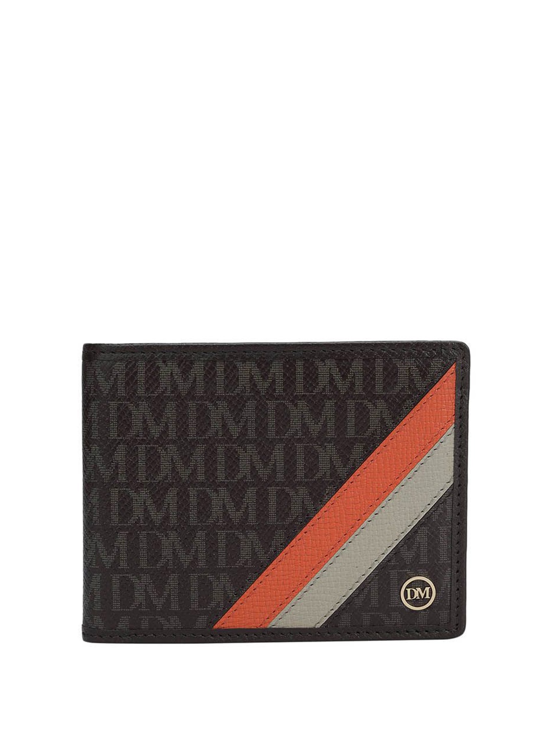 

Da Milano Men Typography Textured Leather Two Fold Wallet, Brown