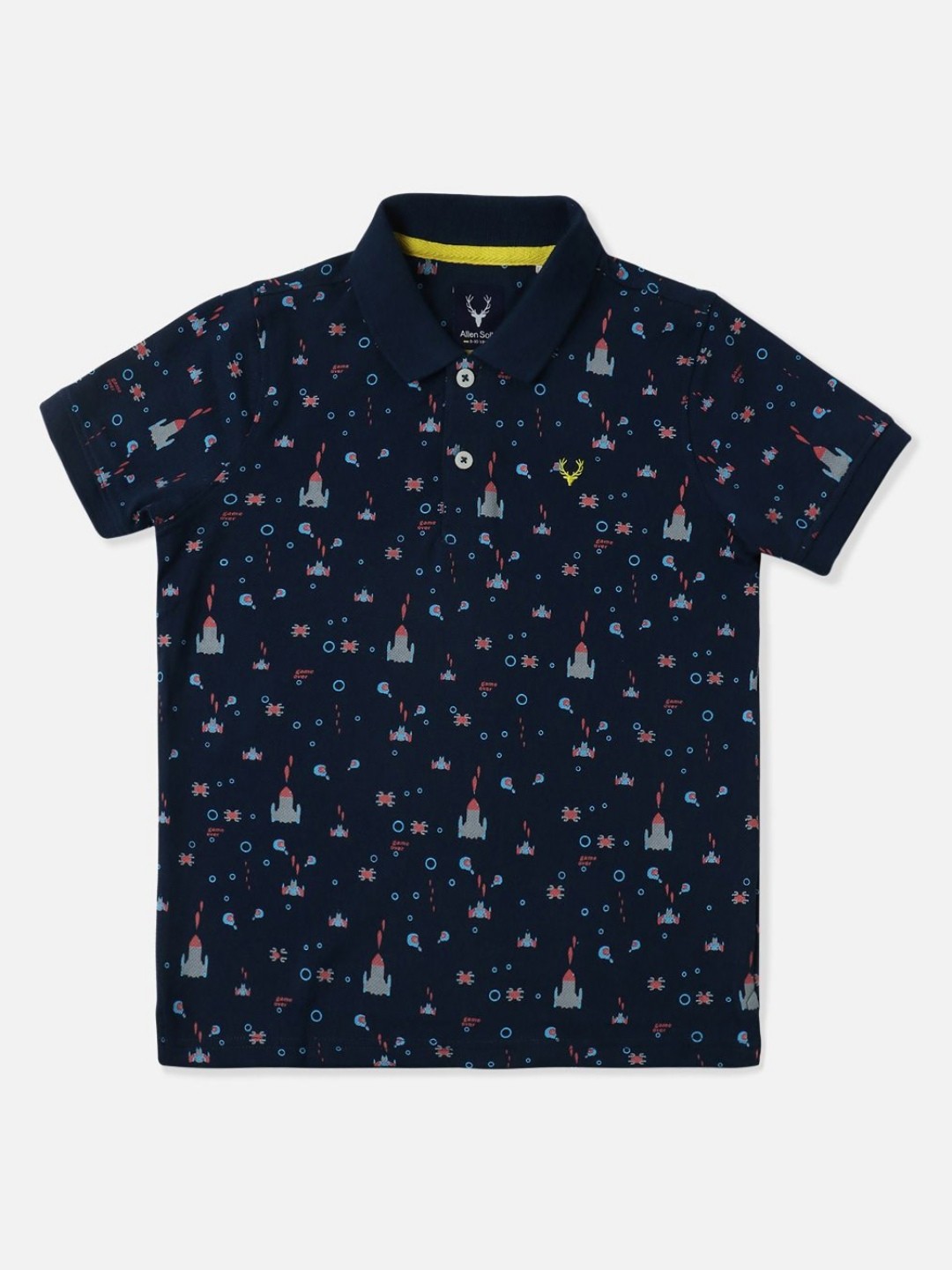 

Allen Solly Junior Boys Printed Polo Collar T-shirt, Navy blue
