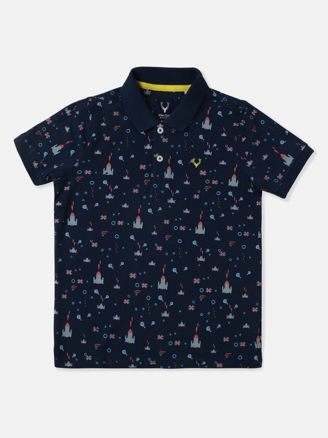 

Allen Solly Junior Boys Printed Polo Collar T-shirt, Navy blue