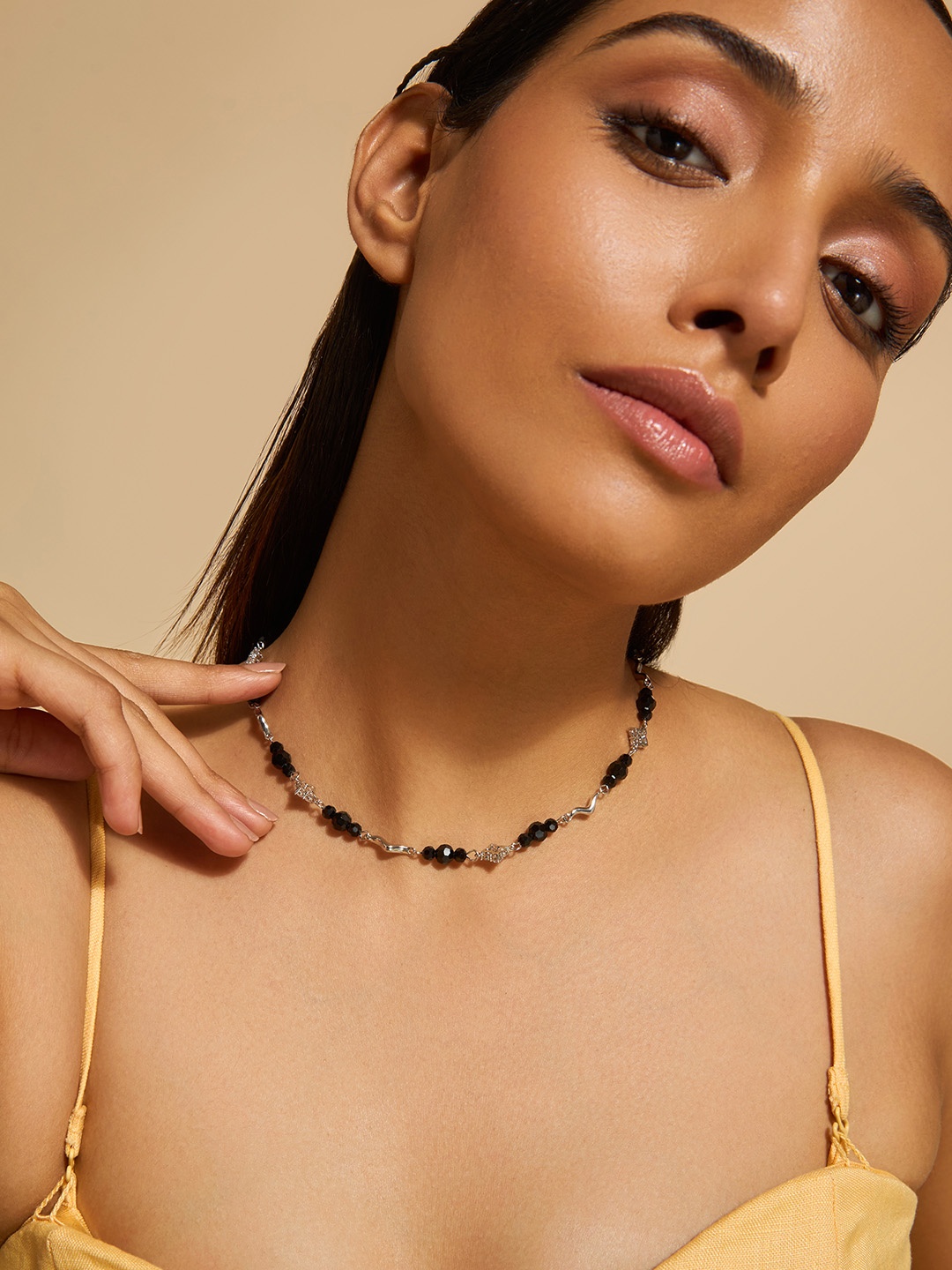 

Kushal's Fashion Jewellery Copper Rhodium-Plated Necklace, White