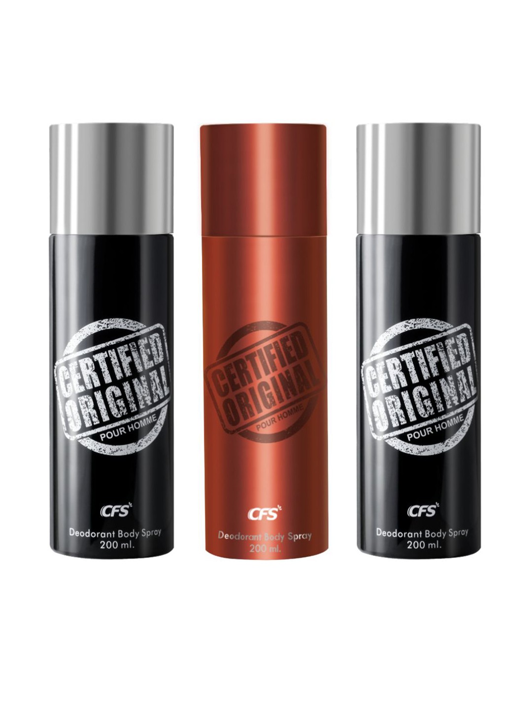 

CFS Set Of 3 Long Lasting Deodorant Body Sprays - 200ml Each, Black