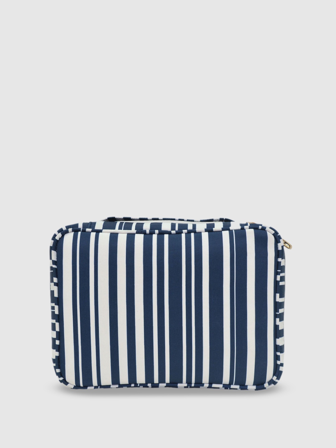 

D'oro Striped Structured Sling Bag with Cut Work, Blue