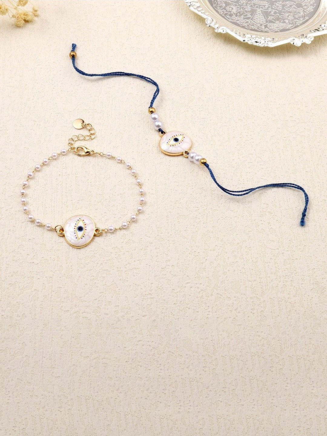

SALTY Beaded Bhaiya Bhabhi Rakhi, Gold