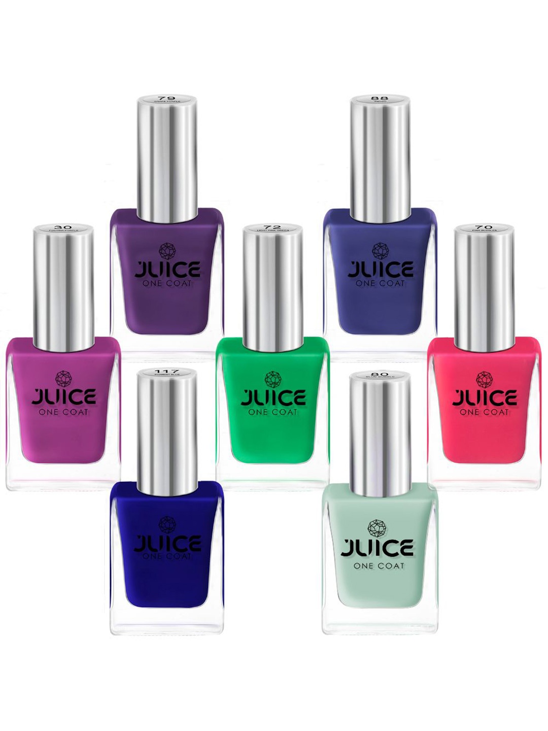 

JUICE Set Of 7 One Coat Long-Lasting Nail Polish - 11ml Each, Multi