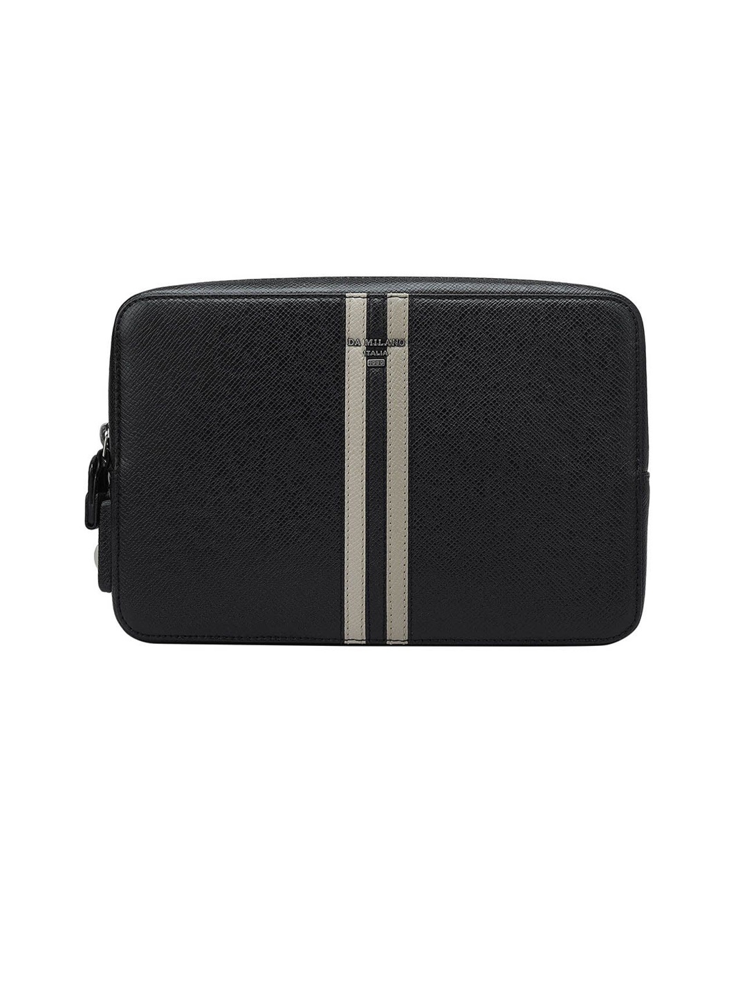 

Da Milano Striped Pouch Travel Accessory, Black