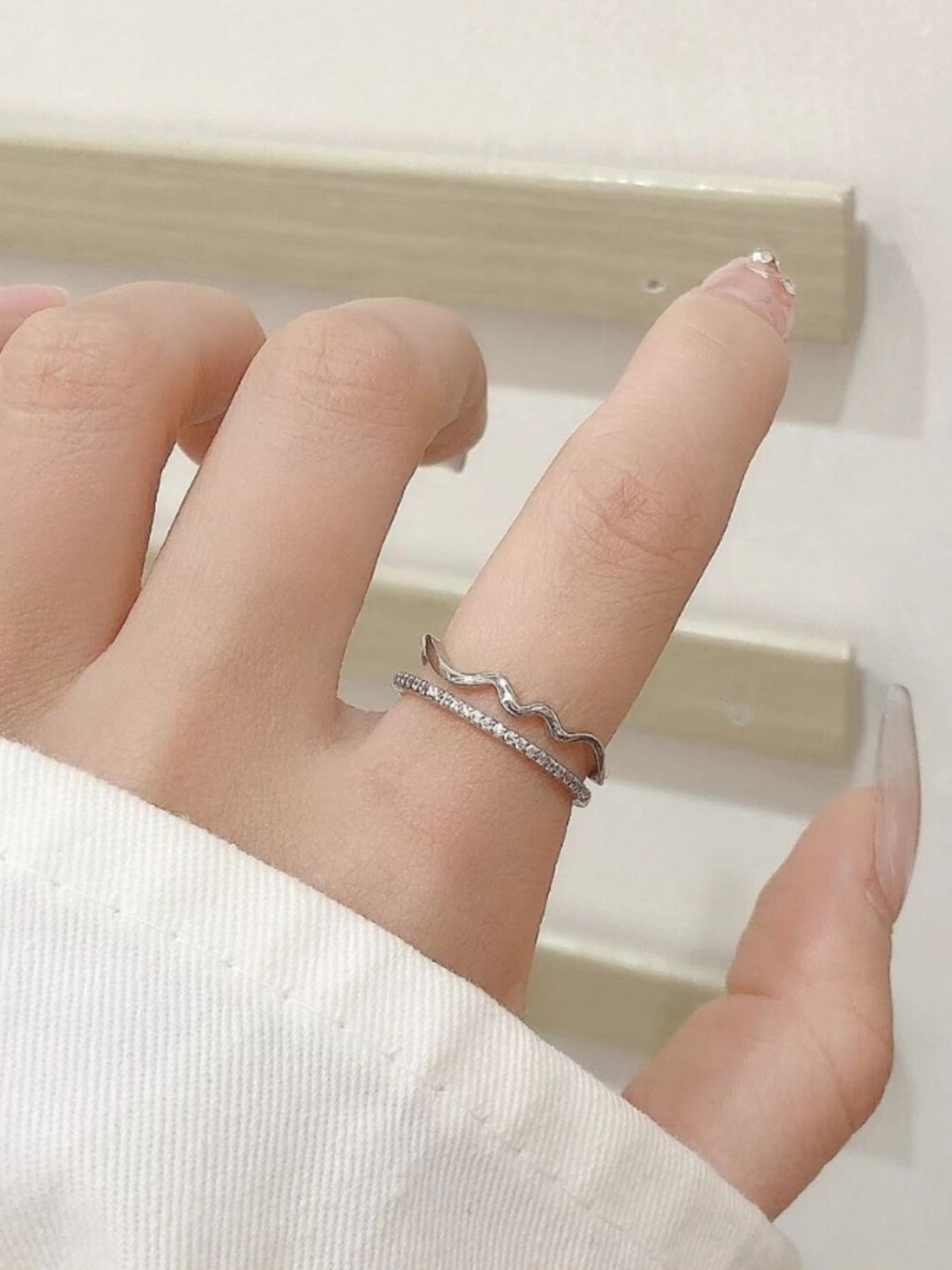

SALTY Crown Silver-Plated Artificial Stone-Studded Adjustable Antique Finger Ring