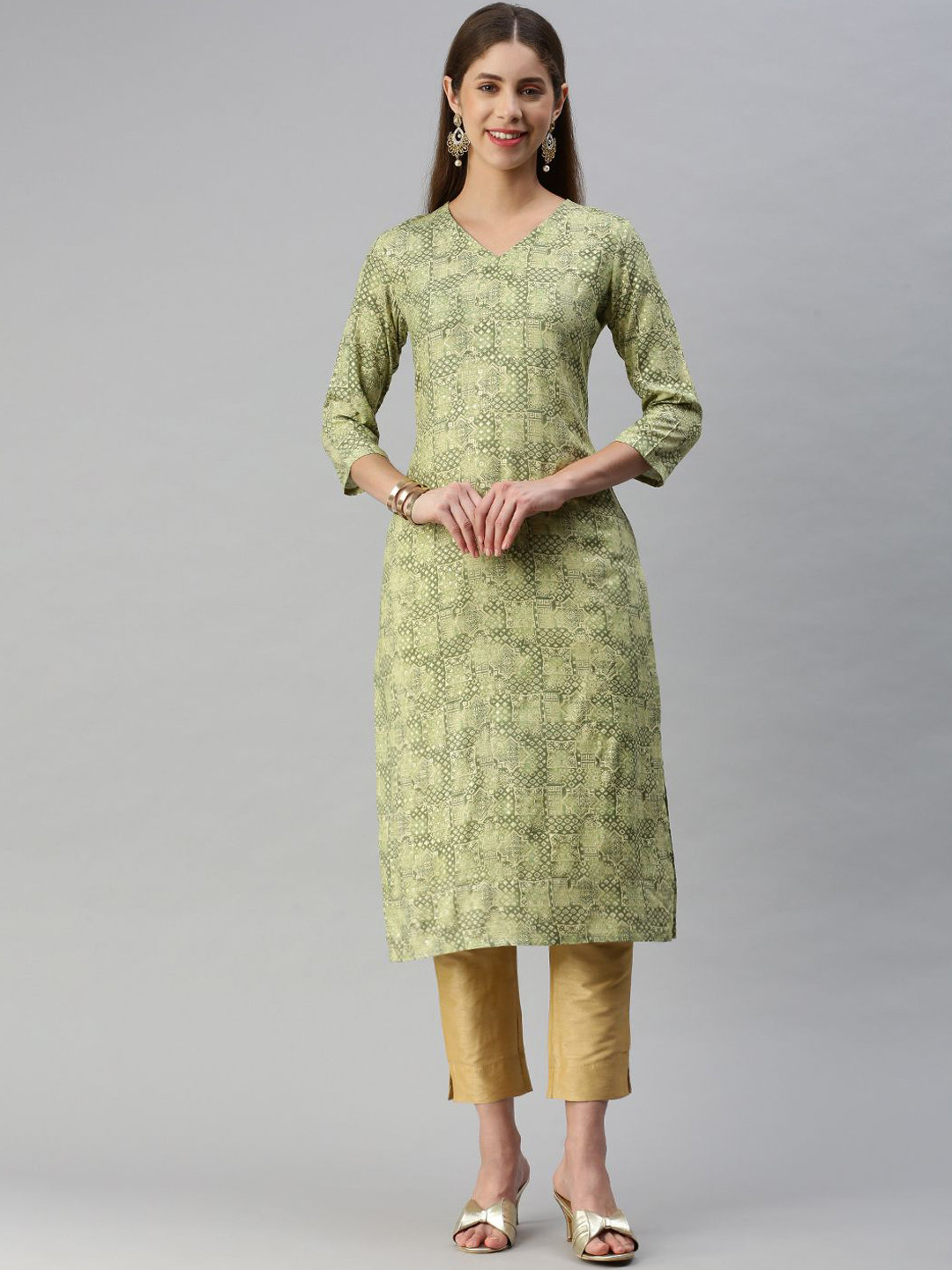 

Shaily Women Chikankari Kurta, Green