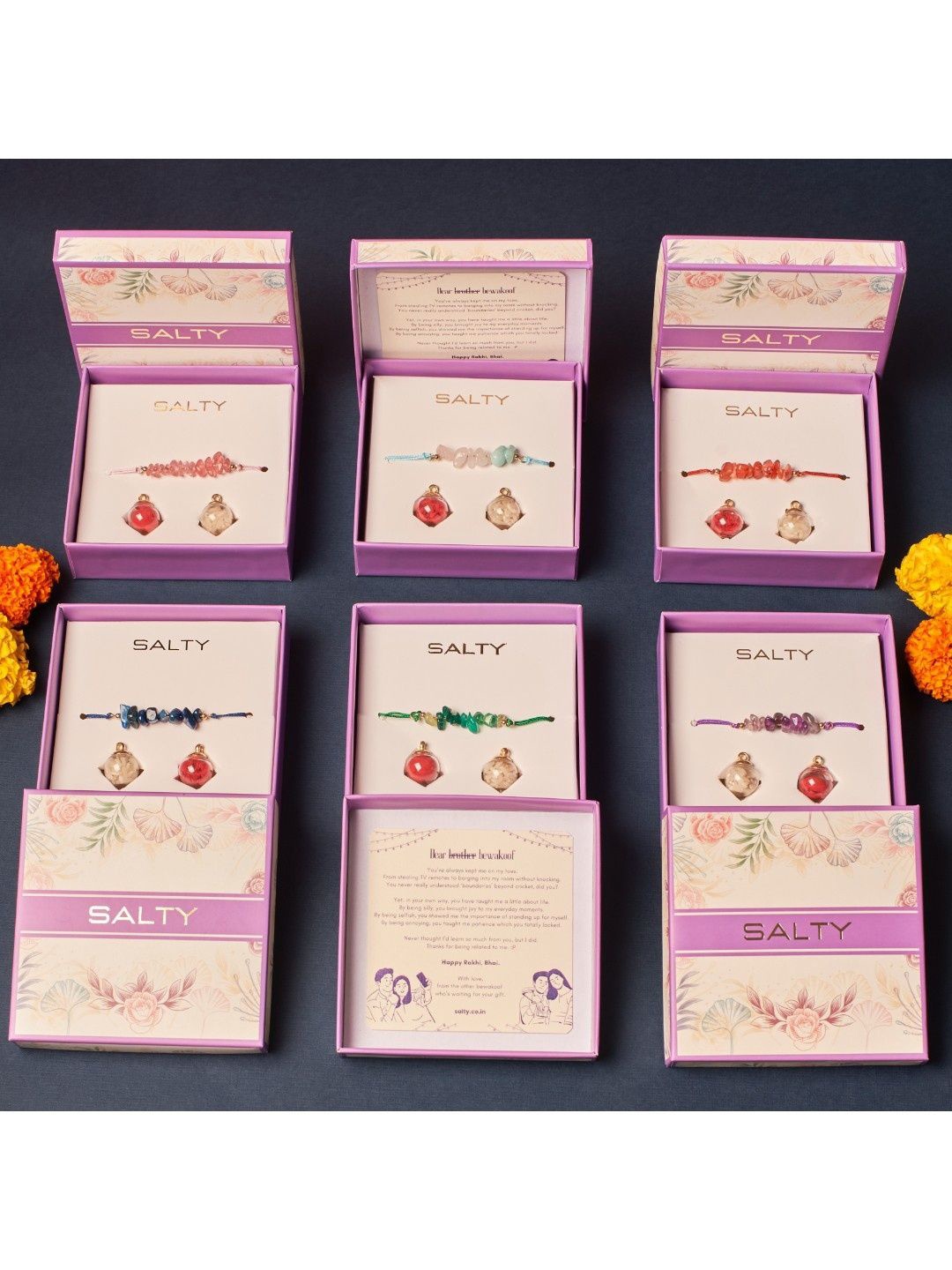 

SALTY Set of 6 Assorted Manifestation Thread Rakhis