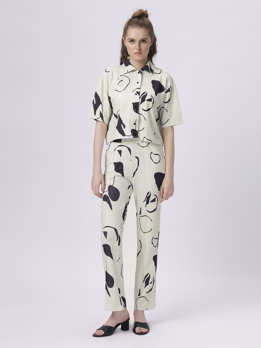 

BABA YAGA Printed Shirt With Trouser, Off white
