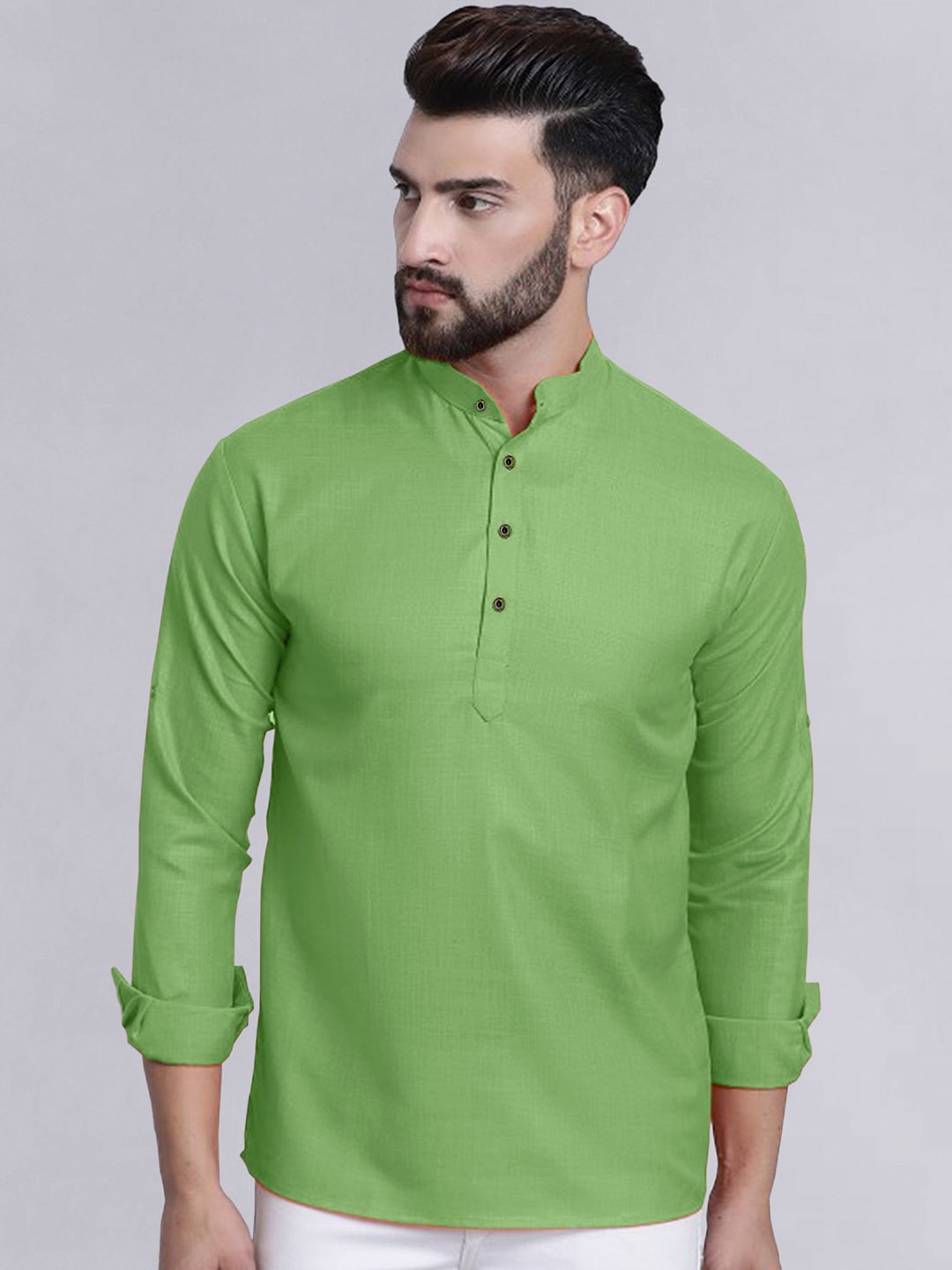 

allan peter Men Thread Work Kurta, Green