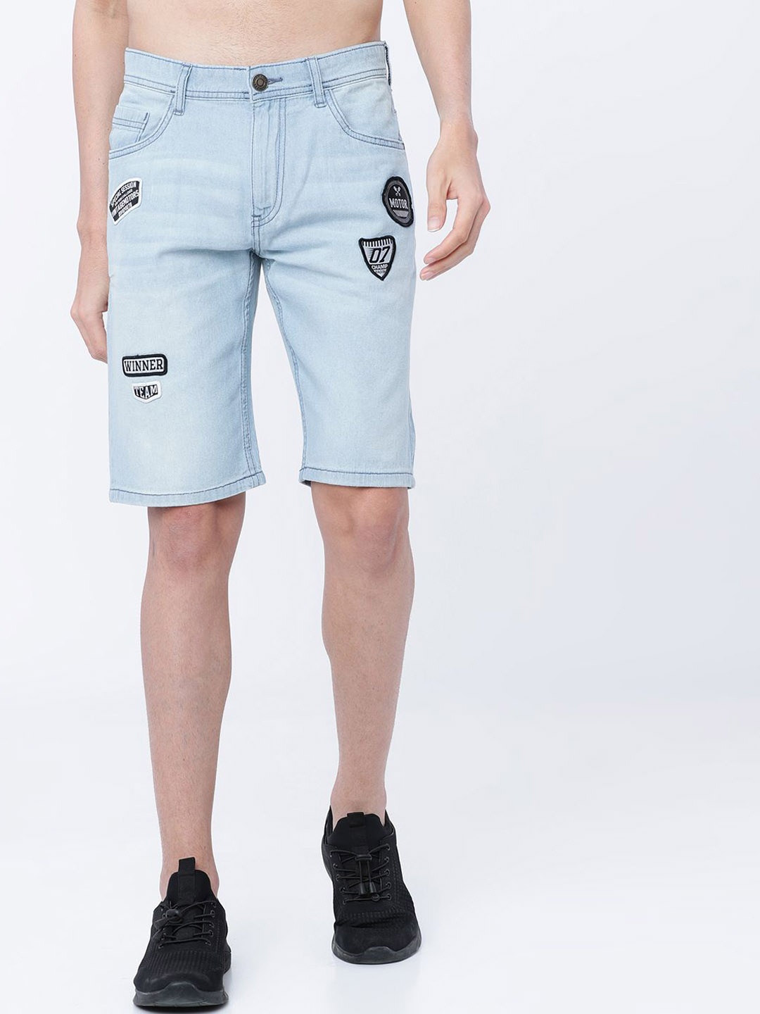 

HIGHLANDER Men Washed Slim Fit Denim Shorts Technology, Blue