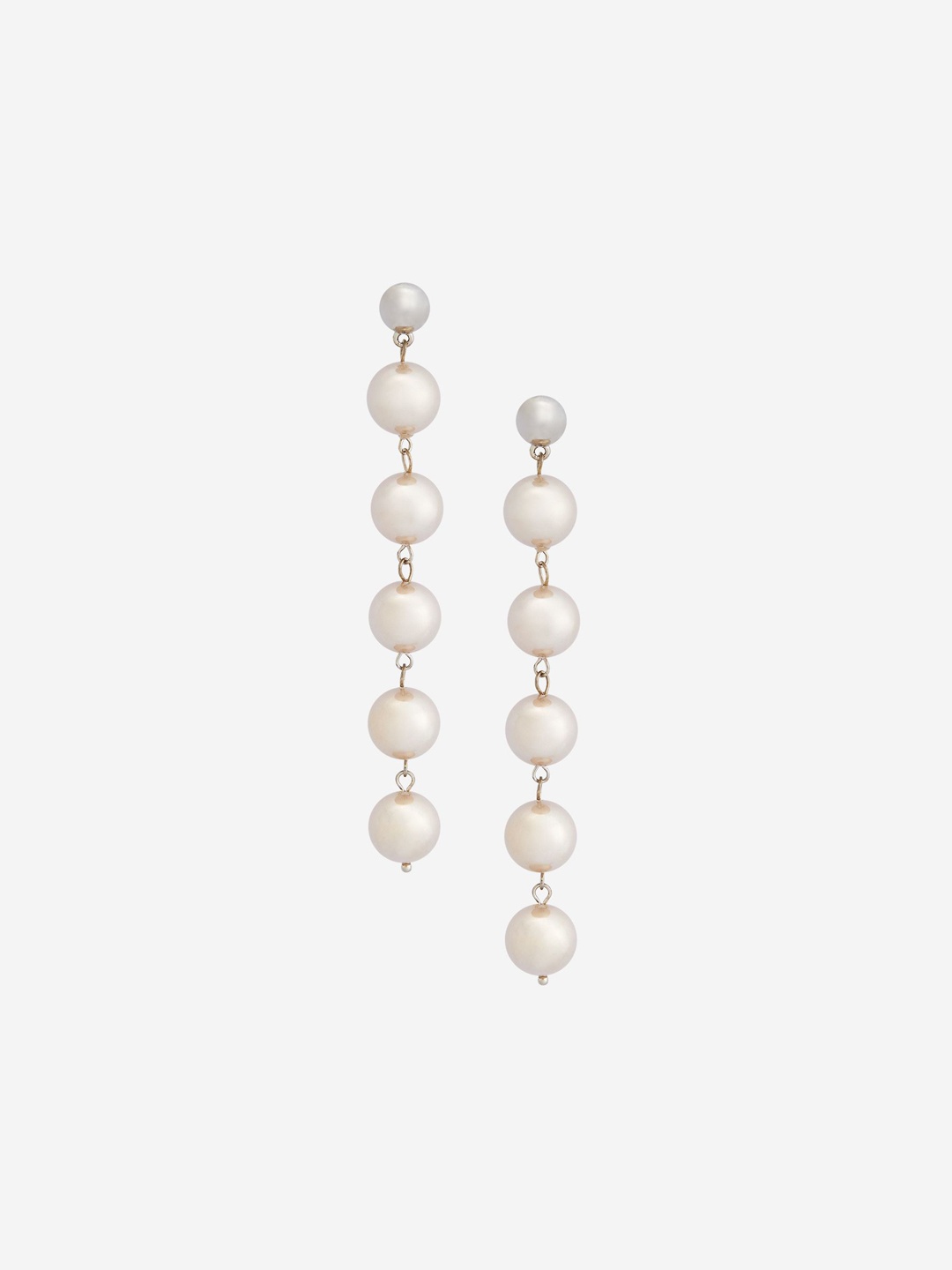 

Kushal's Fashion Jewellery Rhodium-Plated Contemporary Artificial Stones Drop Earrings, Champagne