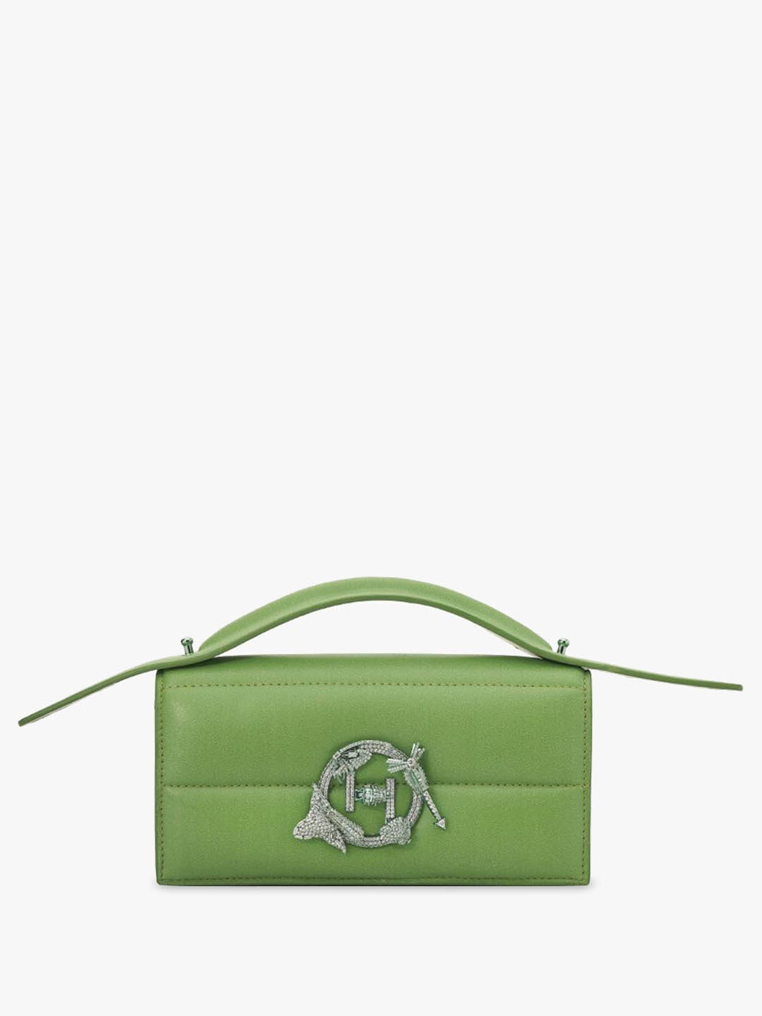 

Outhouse Leather Structured Handheld Bag, Green