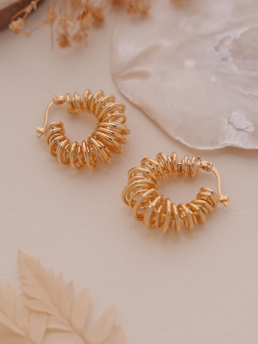 

SWASHAA Fedella 18K Gold Plated Contemporary Hoop Earrings