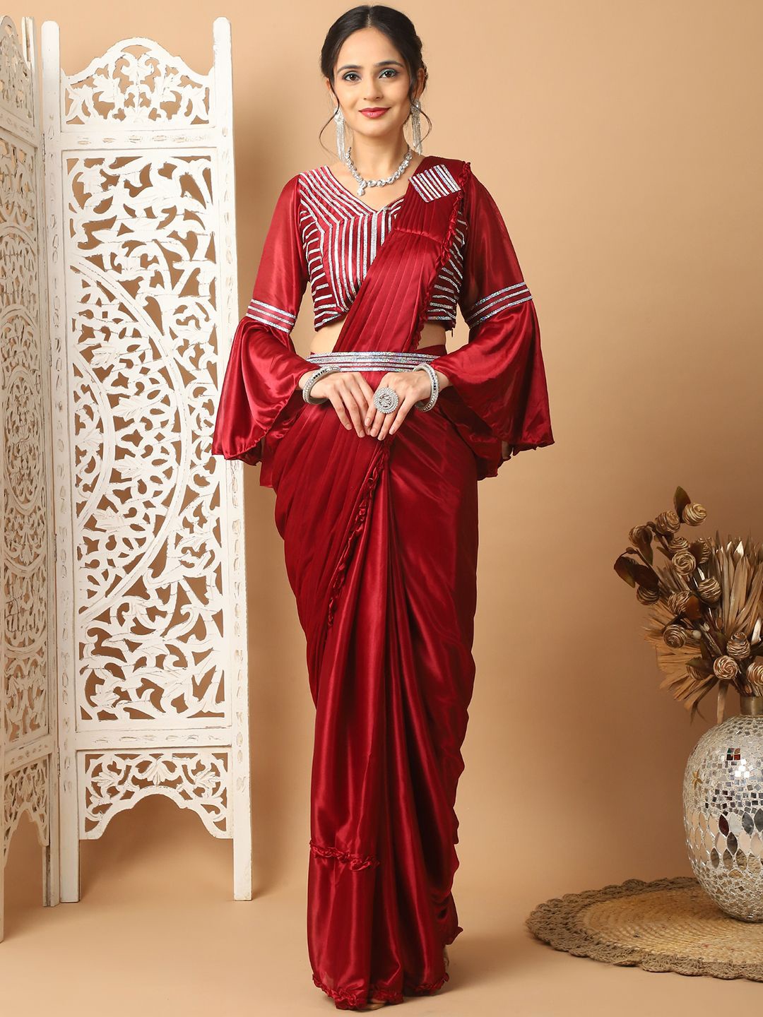 

Grancy Ready to Wear Saree, Maroon