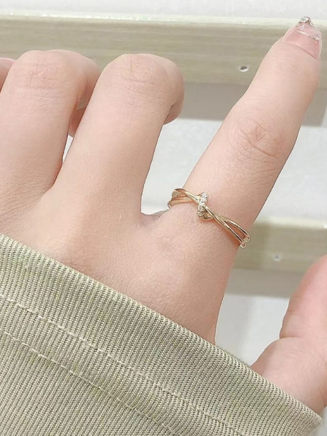 

SALTY Gold Plated Stone Studded Finger Ring