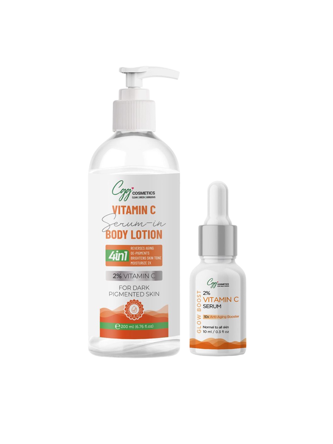 

CGG Cosmetics Combo Of Vitamin C Serum In Body Lotion 200 ml & Vitamin C Serum 10 ml, Na