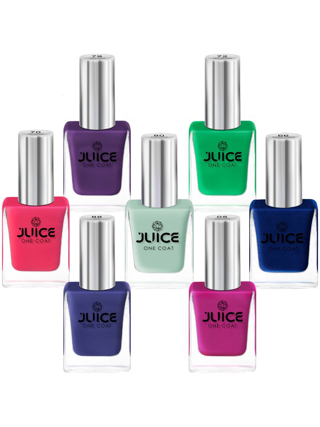 

JUICE Set Of 7 One Coat Long-Lasting Nail Polish - 11ml Each, Multi