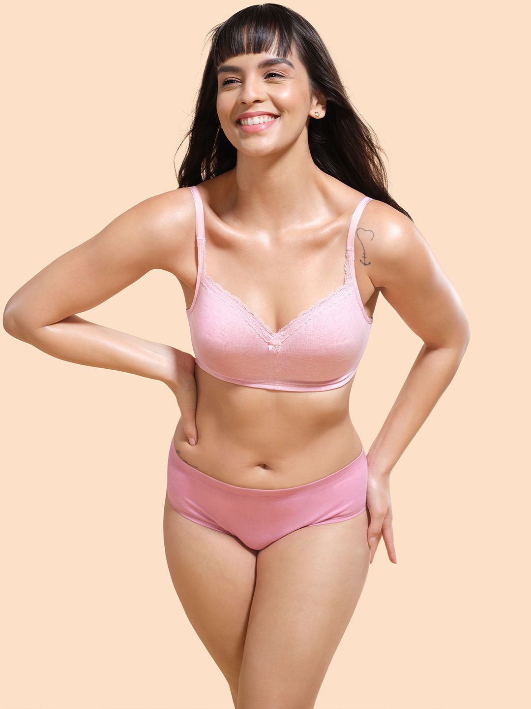 

Enamor Padded Wirefree High Coverage Smoothening Balconette T-Shirt Bra A017, Pink