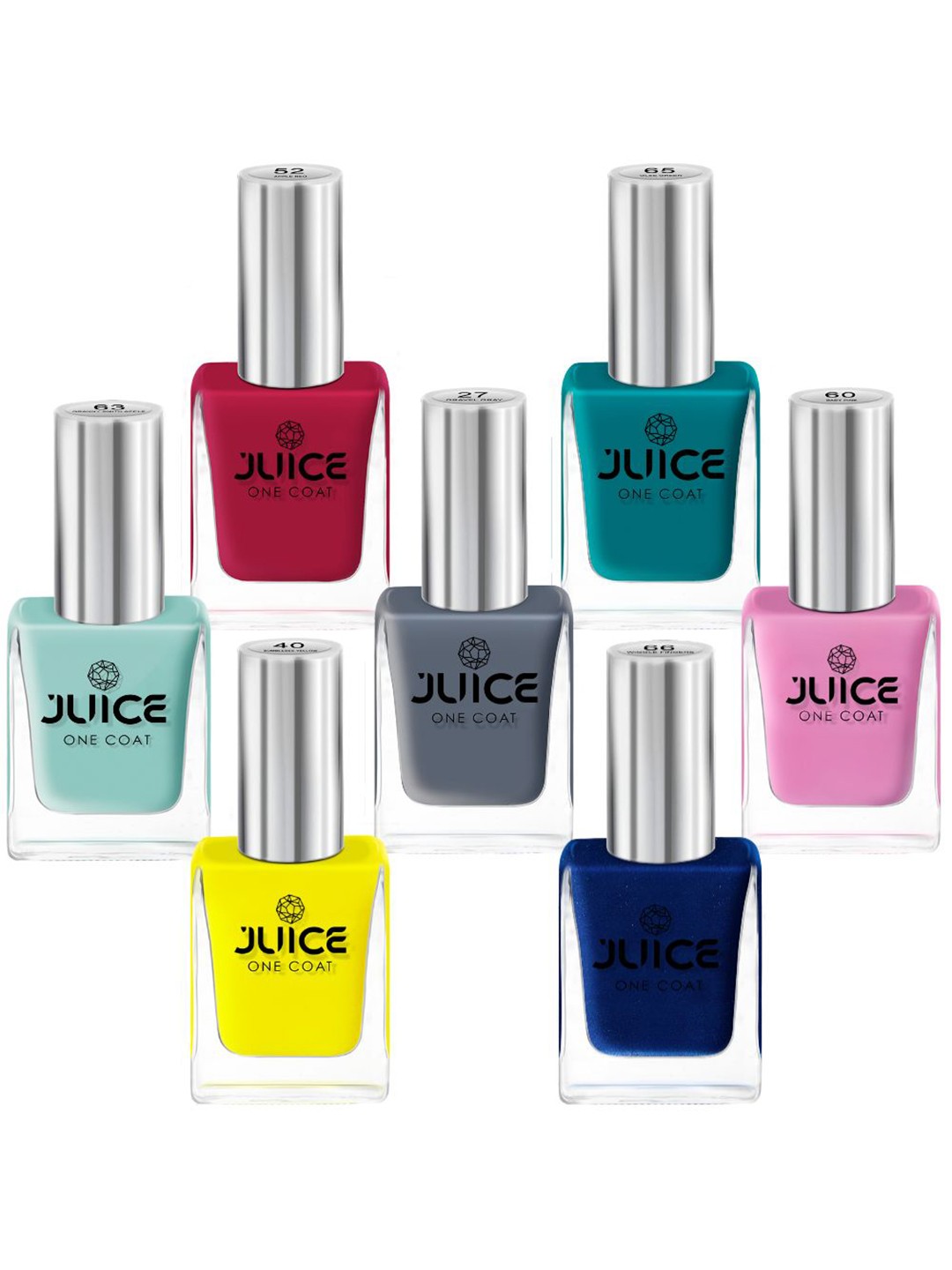 

JUICE Set Of 7 One Coat Long-Lasting Nail Polish - 11ml Each, Multi