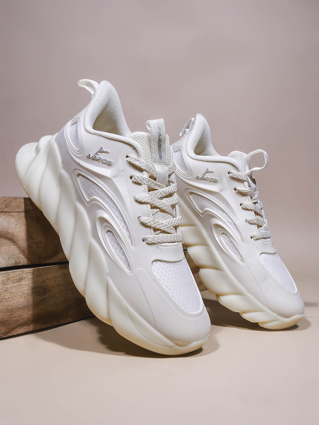 

ABROS Women Mesh Running Shoes, Cream