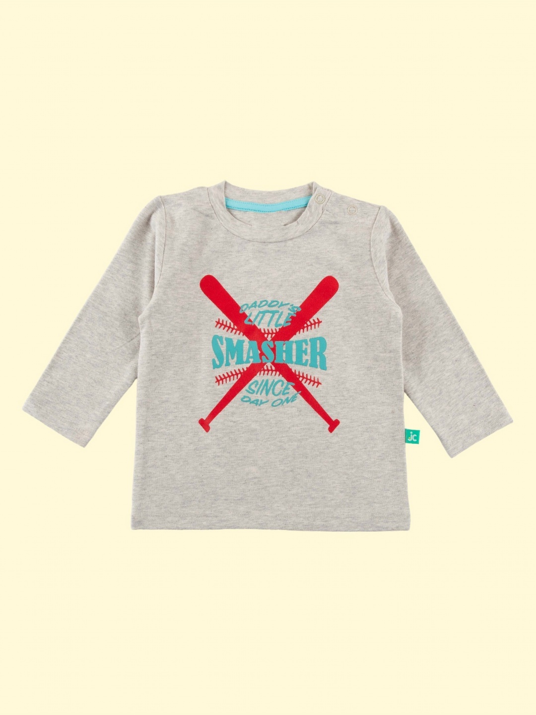 

BAESD Boys Printed Applique T-shirt, Grey