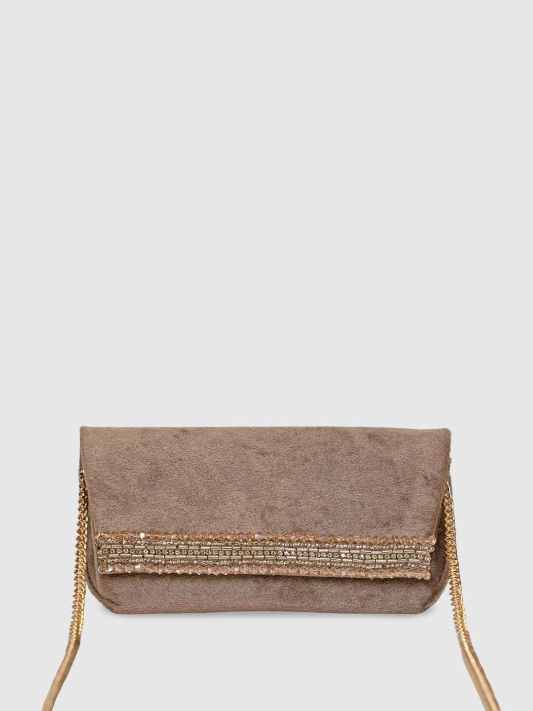 

D'oro Embellished Structured Sling Bag, Grey