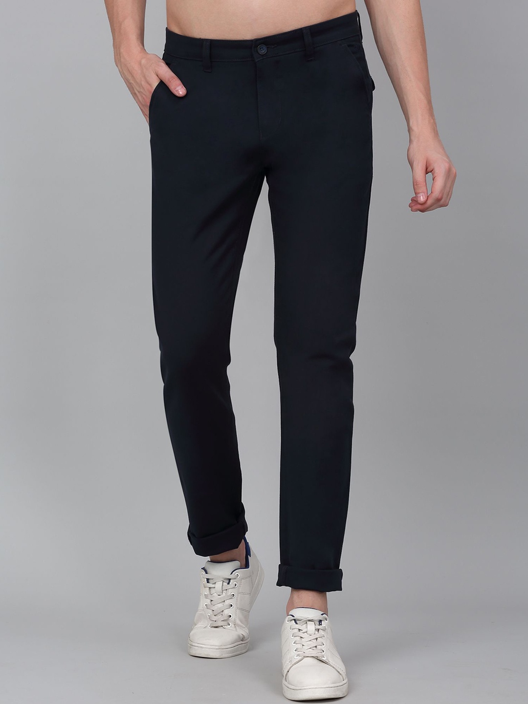 

Cantabil Men Trousers, Navy blue