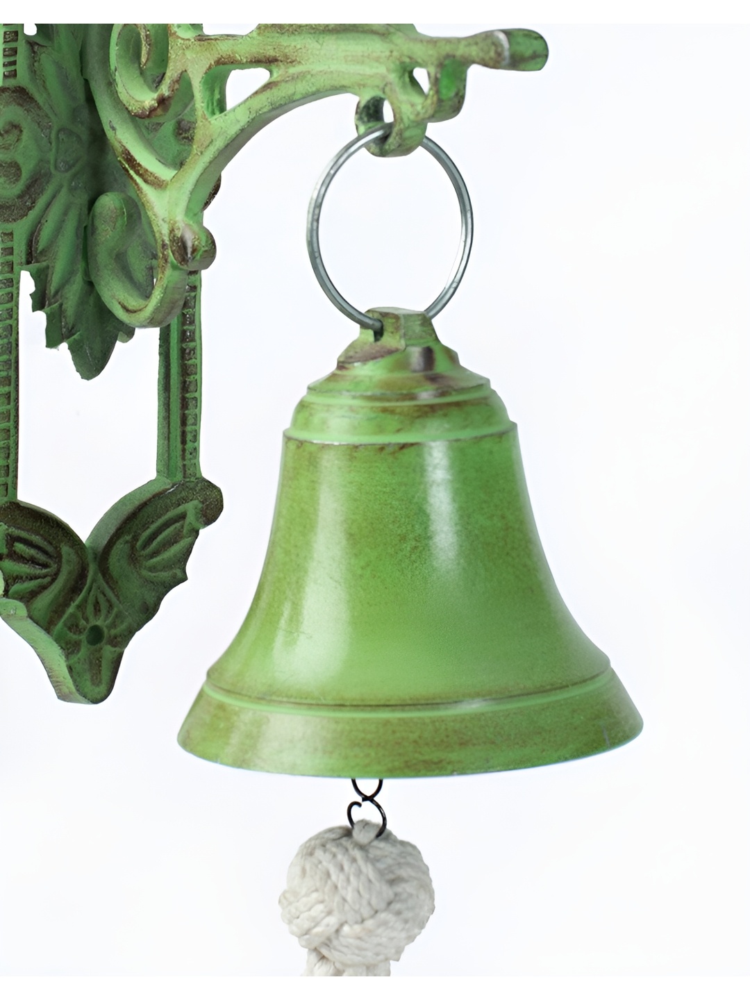 

Fabindia standalone Green & White Brass Casted Metal Bell Wall Decor