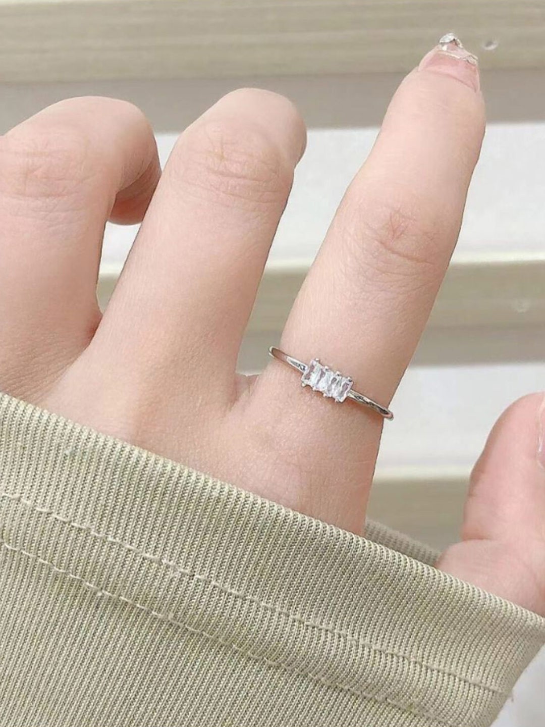 

SALTY Silver-Plated Stone Studded Finger Ring