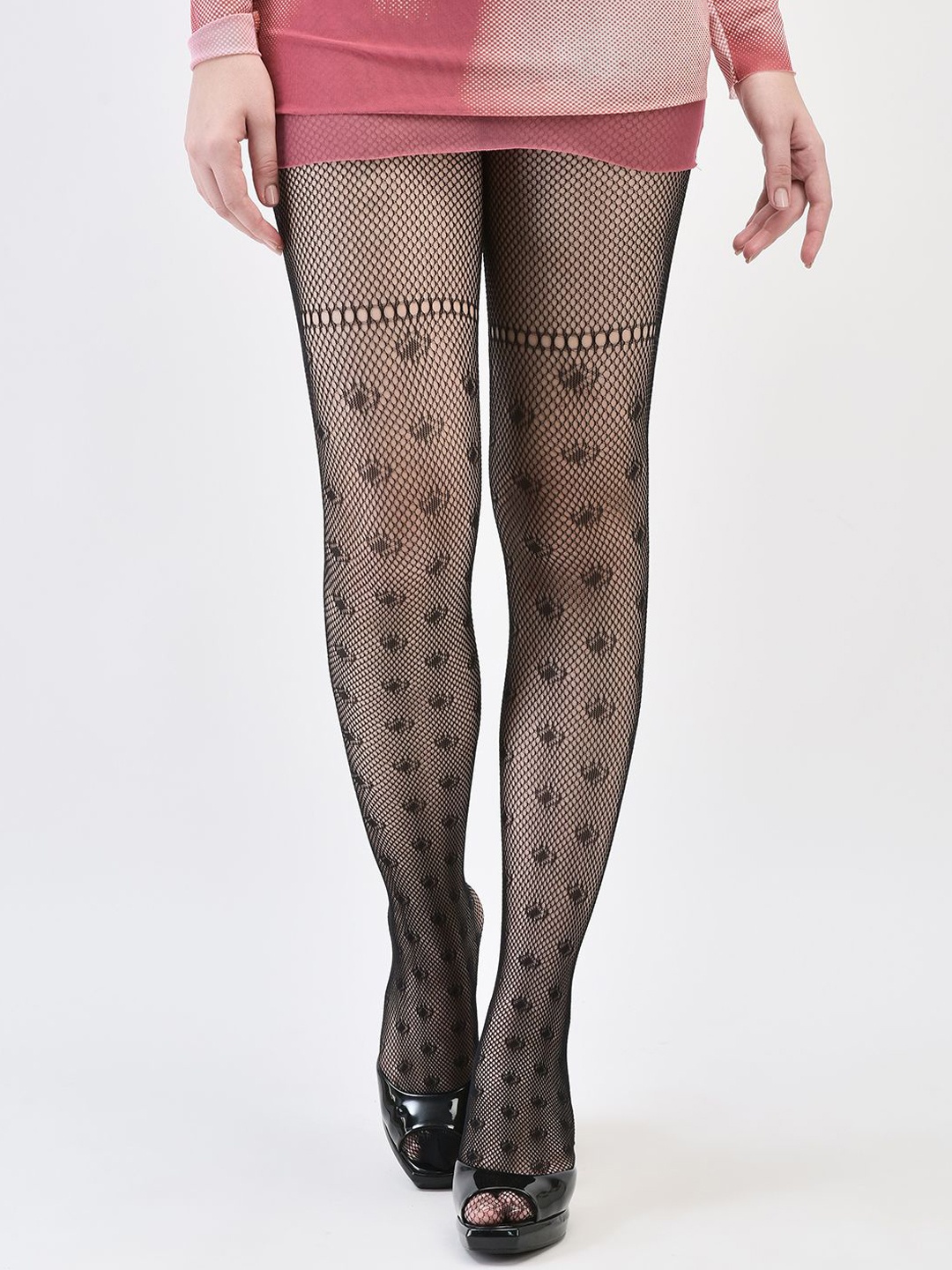 

Brauch Self Design Fishnet Stockings, Black