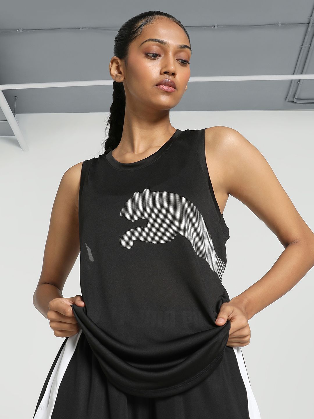 

Puma Train All Day Women's Relaxed Fit Big Cat Training Tank Top, Black
