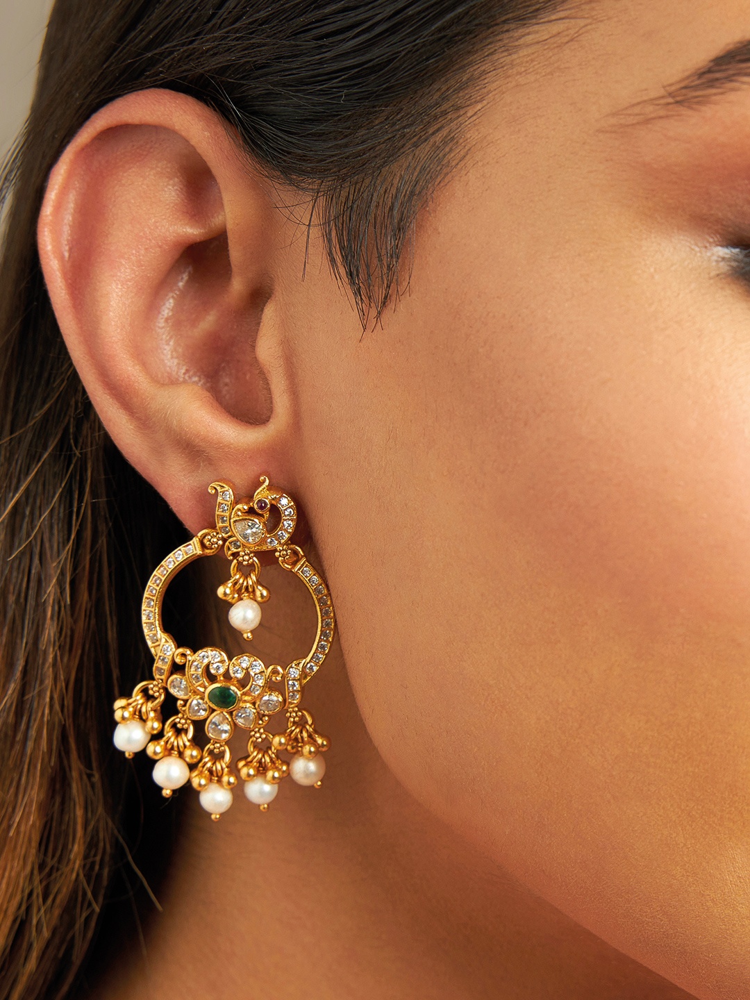 

Kushal's Fashion Jewellery Silver Gold Plated Drop Earrings
