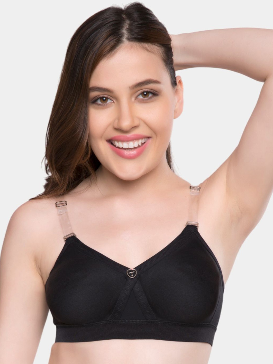 

Trylo ALPA Strapless Hosiery Cotton Non-Padded Non-Wired Seamless Molded T-Shirt Bra, Black